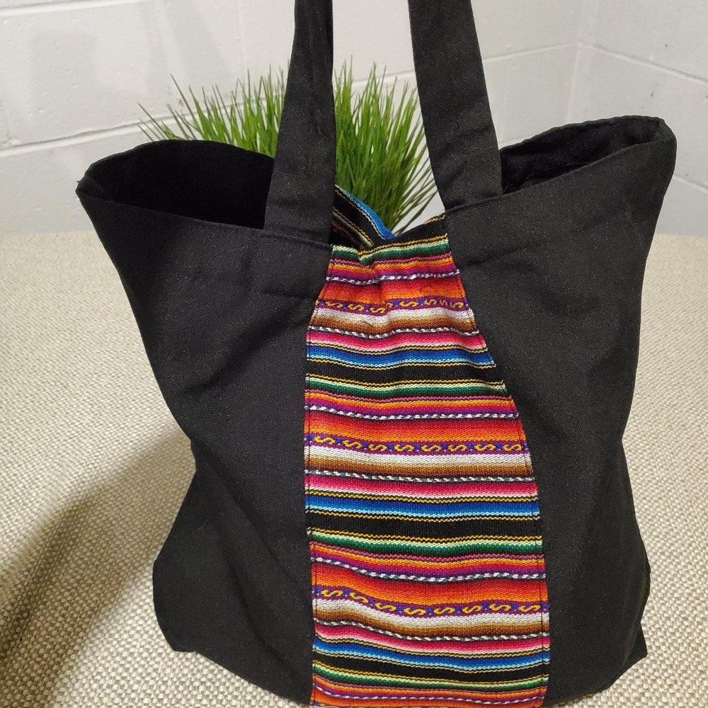 Large Black/Multicolor Tote, new